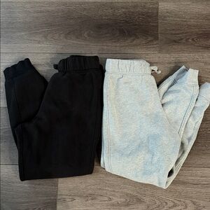 2pc 2pr Kids Boys Black and Gray Sweatpants sz 8 Sweats fleece